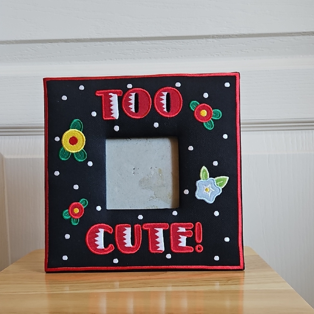 Mary Engelbreit Embroidered Fabric Picture Frame with Floral Design TOO CUTE